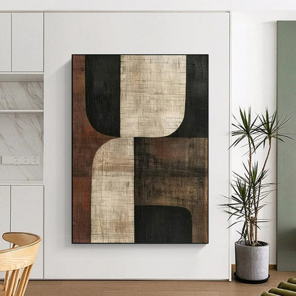 “Geometric Neutral Abstract” - Abstract Painting On Canvas CT2357