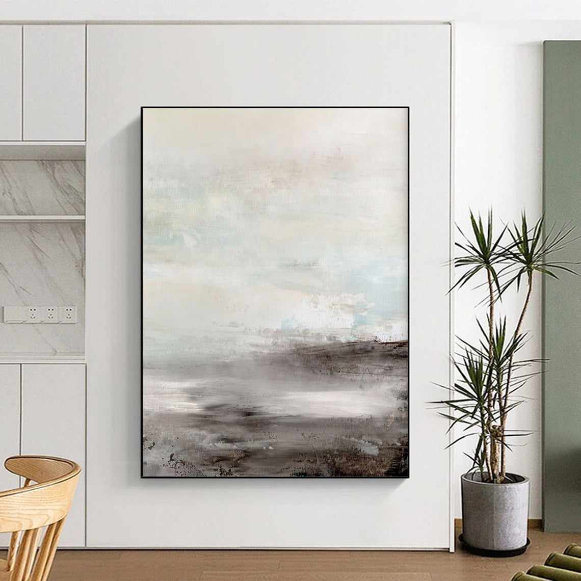 “Soft Coastal Haze” - Abstract Landscape Painting On Canvas DTP154