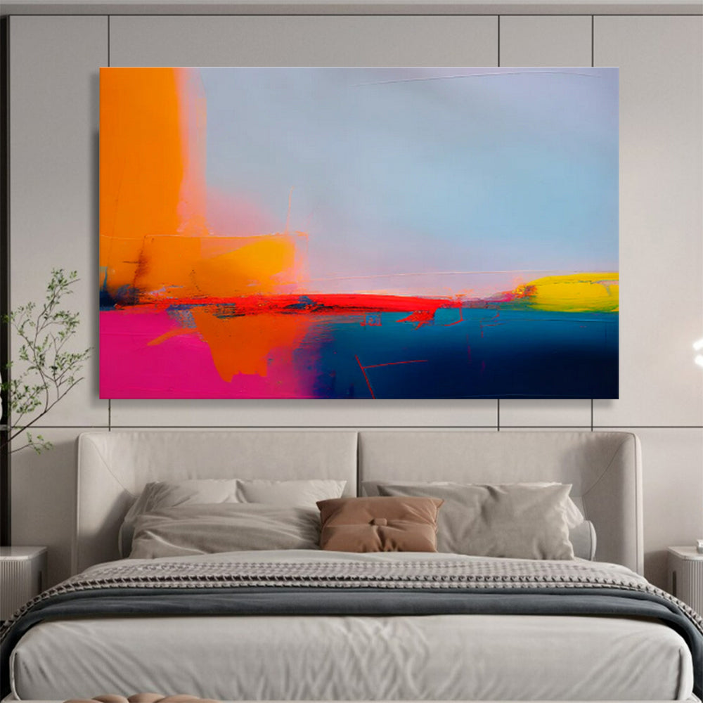 “Neon Color Contrasts” Abstract Acrylic Painting On Canvas DKH483