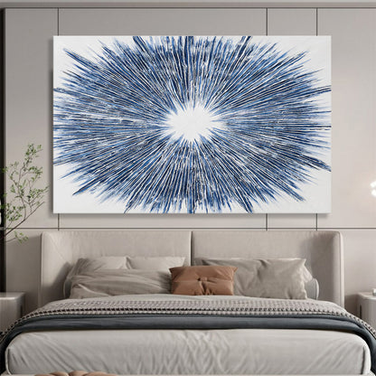 Radiating Blue Lines Star - like Painting On Canvas DKH212