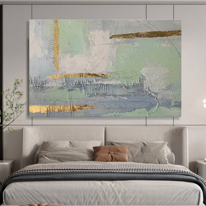 Pastel and Gold Light - Toned Abstract Elegance Painting On Canvas DKH179