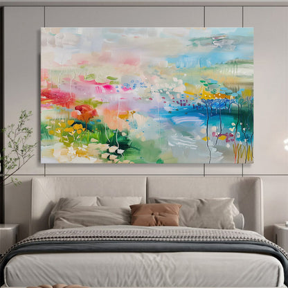 “Colorful Garden Abstract” Abstract Acrylic Painting On Canvas DKH480