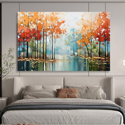“Misty Forest River” Landscape - inspired Impressionist Painting On Canvas DLZ164