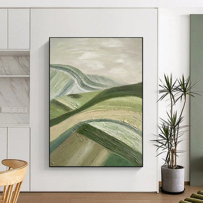 “Rolling Green Hills” - Abstract Landscape Painting CT1988
