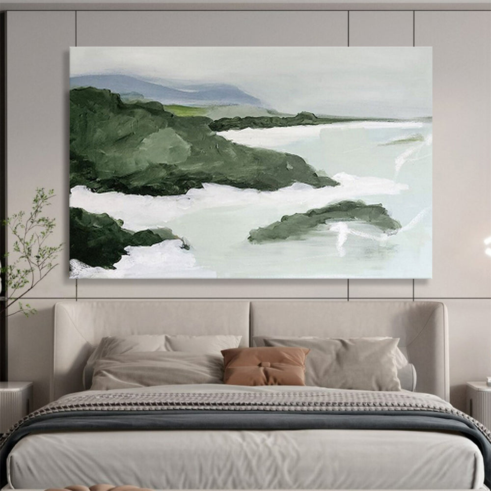 Coastal Cliffscape - Impressionistic Landscape Painting On Canvas DKH603