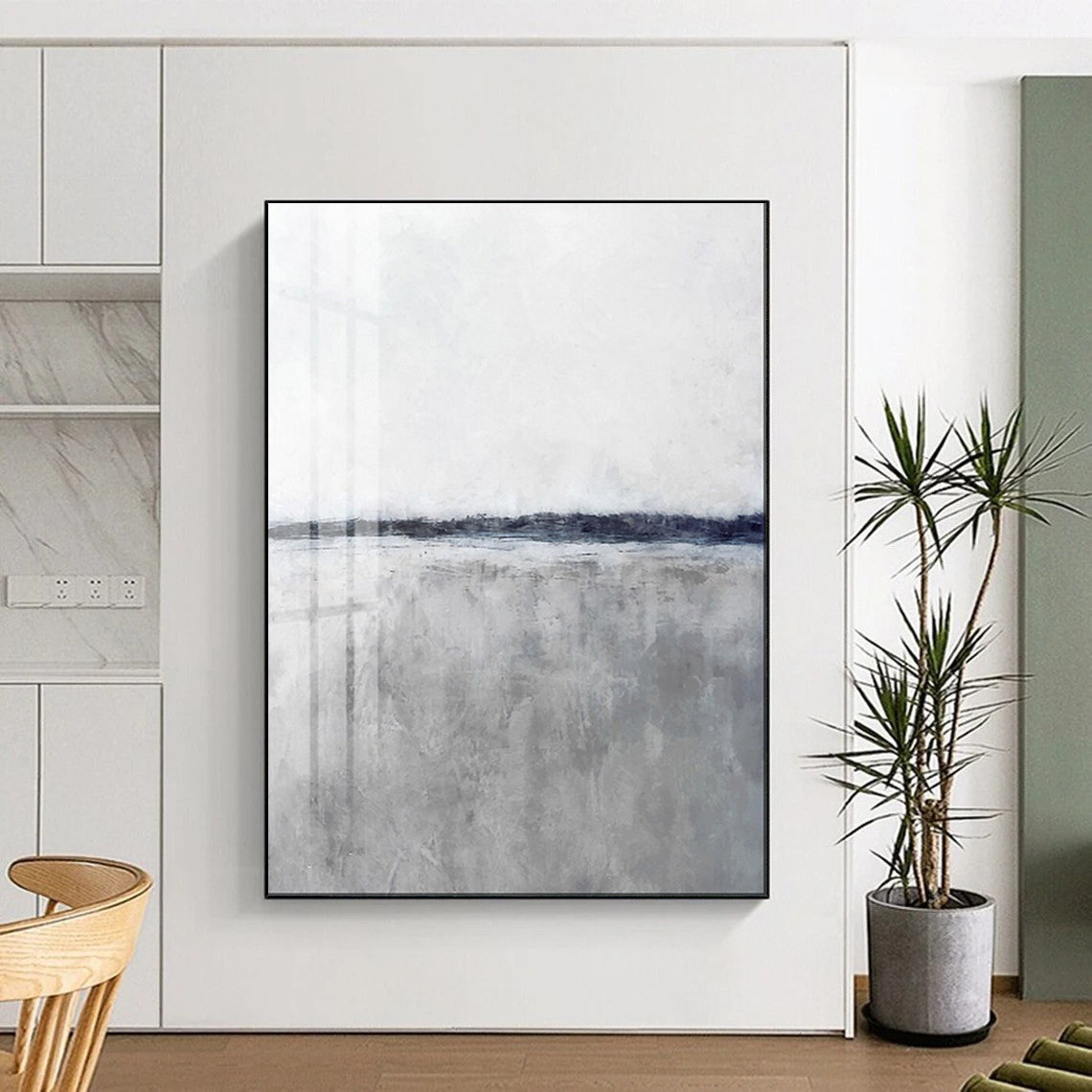 “Gray and White Landscape” - Abstract Landscape Art CT2024