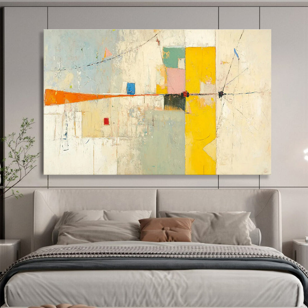 Colorful Abstract Composition - Abstract Cubist - Inspired Painting On Canvas DKH614