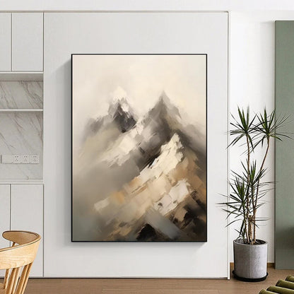 “Abstract Mountain Peaks” – Textured Landscape Oil CT2092