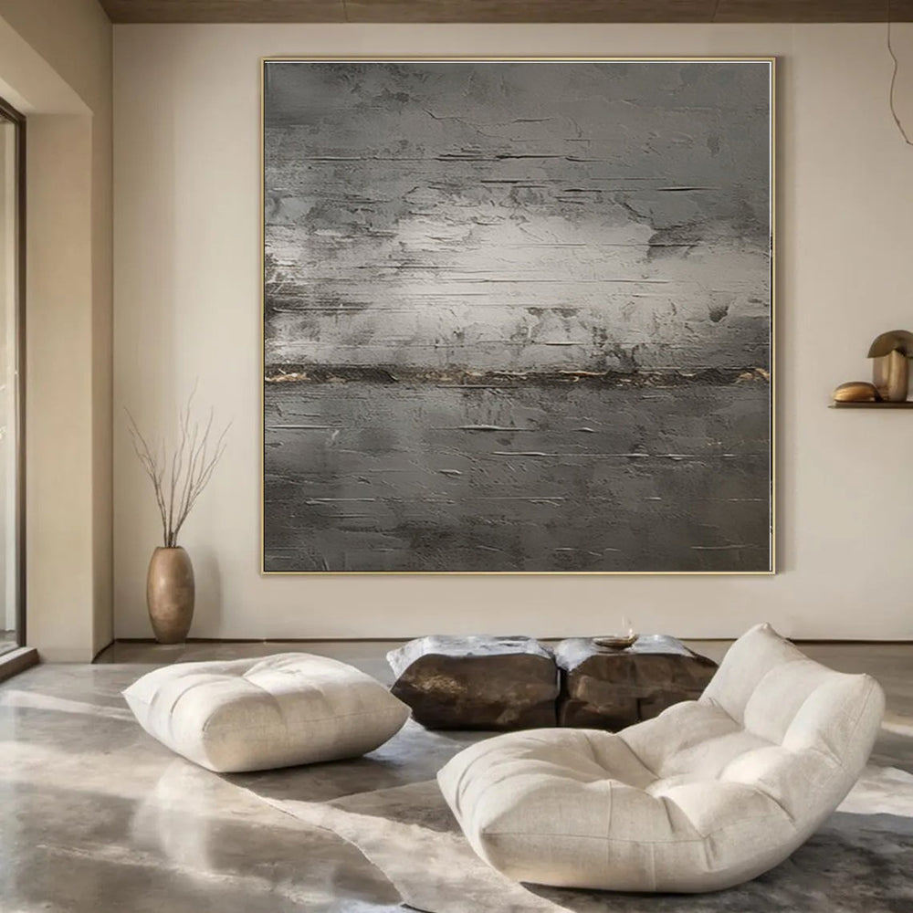 Grey Textured Gradient - Abstract Textured Acrylic Painting CT1365
