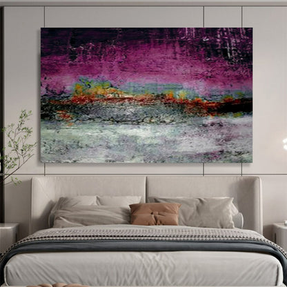 “Purple - Hued Textured Abstract” Abstract Impasto Painting On Canvas DKH391