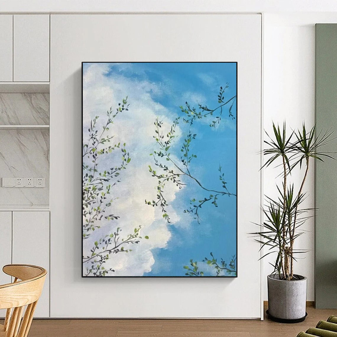 “Branches Against Blue Sky” - Impressionistic Sky Painting CT1986