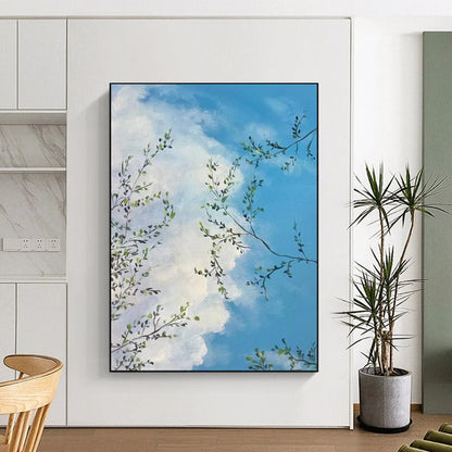 “Branches Against Blue Sky” - Impressionistic Sky Painting CT1986