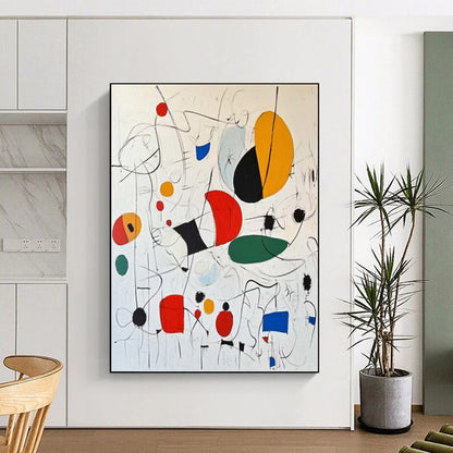 “Colorful Abstract Play” - Multicolor Shapes & Lines Painting On Canvas DKH1184