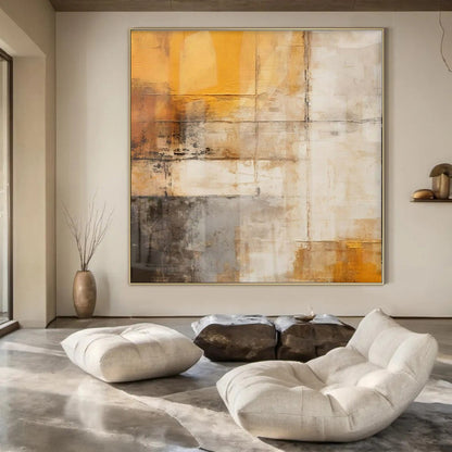 “Soft Color Block with Subtle Details” – Abstract Color - Block Painting CT1057