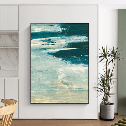 “Turquoise Ocean Waves” - Impressionistic Seascape Painting On Canvas DTP176