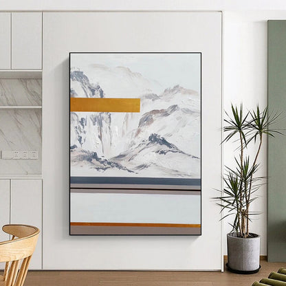 “Minimalist Mountainscape” - Minimalist Landscape Painting On Canvas DTP045