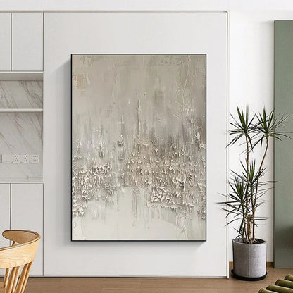 “Gray Textured Abstract” ，Abstract Mixed - Media Painting CT0857