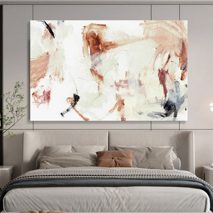 “Blush and Brown Abstract” Soft Abstract Painting On Canvas DLZ145