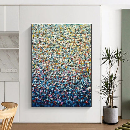 “Colorful Pointillist - Style Abstract” - Abstract Painting On Canvas CT2344