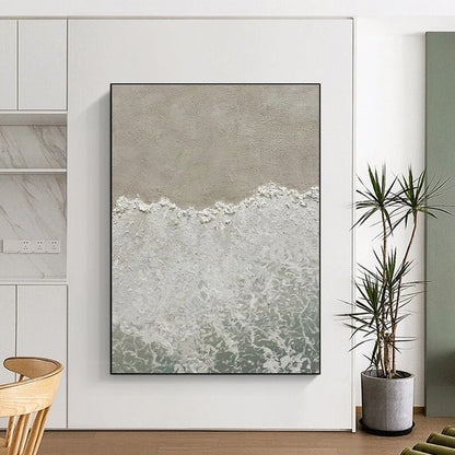 “Textured Beach Wave”，Abstract Impasto Style CT0678