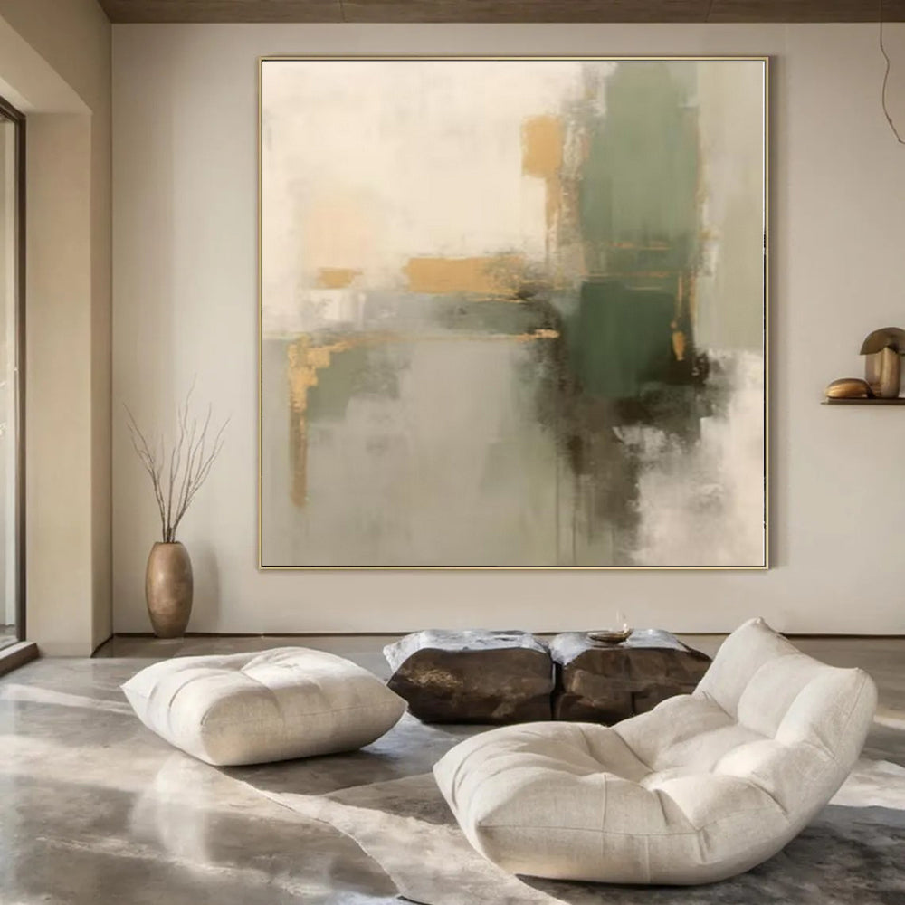 Earthy Tones & Gold Accents II - Abstract Geometric Acrylic CT1292