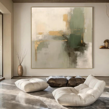 Earthy Tones & Gold Accents II - Abstract Geometric Acrylic CT1292