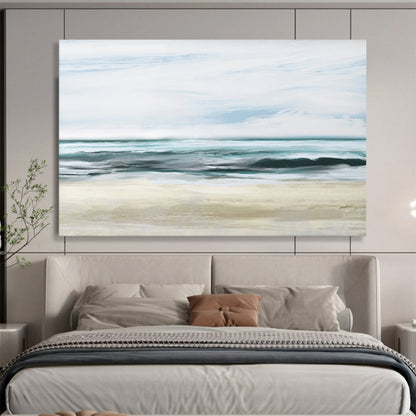 “Calm Blue Ocean Waves” Seascape Oil Painting On Canvas DLZ128