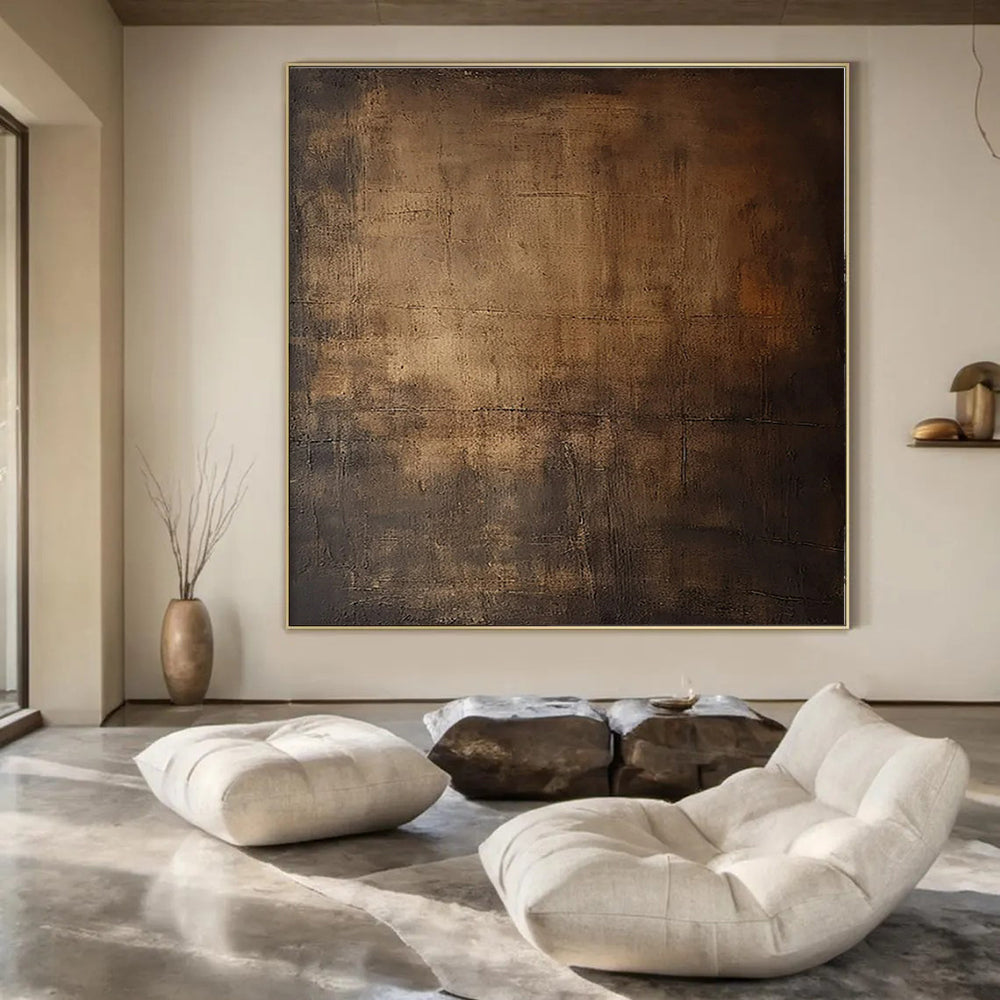 “Brown Textured Abstract” ，Abstract Textured Acrylic Painting CT0944