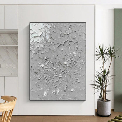 “Gray Textured Floral Abstraction” ，Abstract Textured Painting CT0811