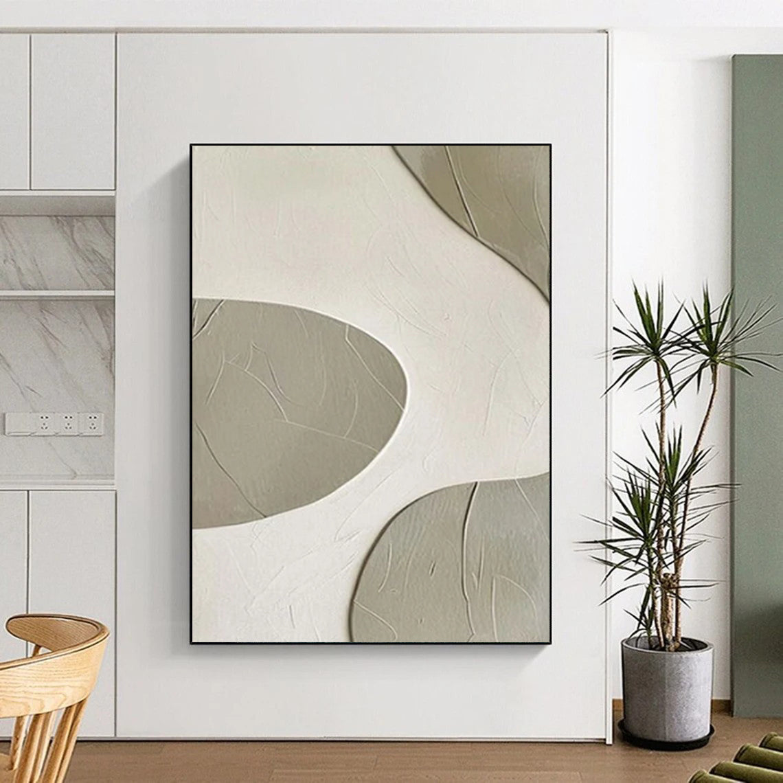 “Curved Textured Abstract” - Abstract Painting On Canvas CT2341