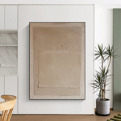 “Beige Minimalist Texture ‘Understated Elegance’” - Textured Abstract Painting On Canvas DTP360
