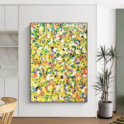 “Yellow Confetti” ，Abstract Expressionist Acrylic Painting CT0901