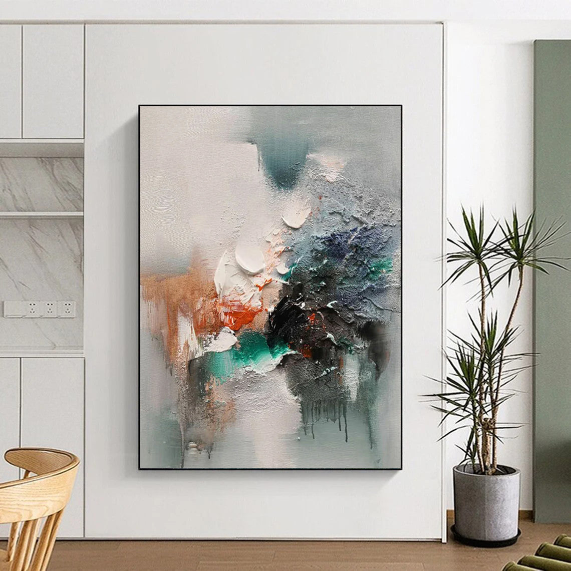 “Textured Abstraction” - Multicolor Textured Abstract Painting On Canvas DKH1572