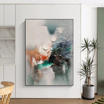“Textured Abstraction” - Multicolor Textured Abstract Painting On Canvas DKH1572