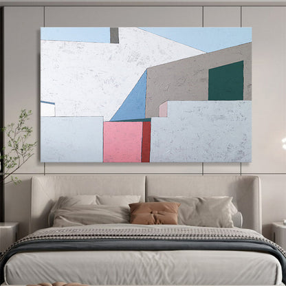 Pastel Shapes & Soft Edges in Blush, Beige, and Charcoal, Minimalist Abstract Painting On Canvas DKH572
