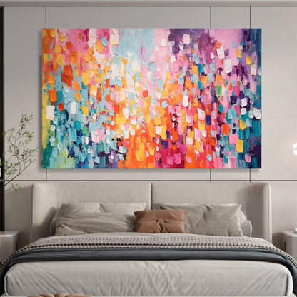“Vibrant Color Block Party” Abstract Color Field Painting On Canvas DLZ158