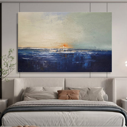 Subtle Coastal Sunset - Impressionistic Seascape Painting On Canvas DKH650