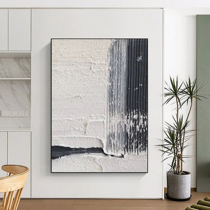 “White - Gray Textured Minimalism” - Minimalist Abstract Painting On Canvas DTP147