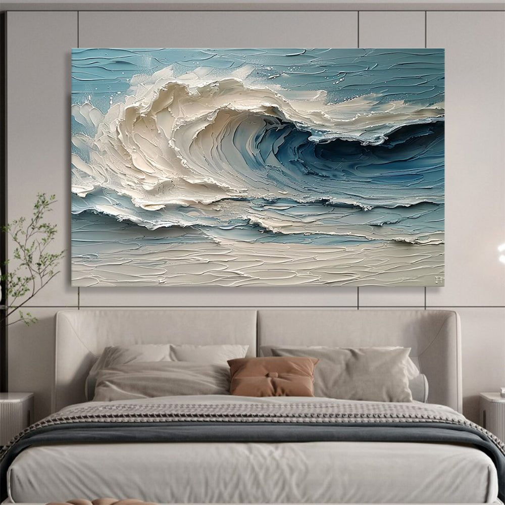 “Textured Ocean Wave” - Impasto Seascape Painting On Canvas DKH816