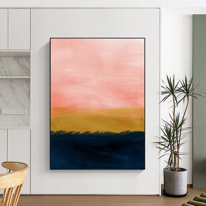 “Pink and Gold Sunset” - Minimalist Landscape CT2022
