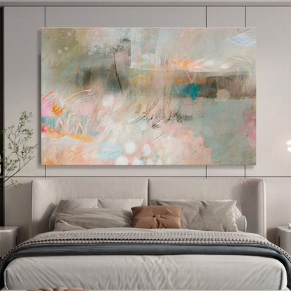 Soft Hued Memories Pastel Toned Abstract Textures Painting On Canvas DKH203