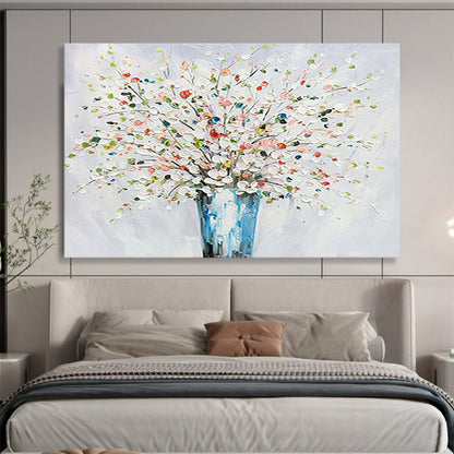 Colorful Flower Bouquet - Impasto Floral Painting On Canvas DLZ220