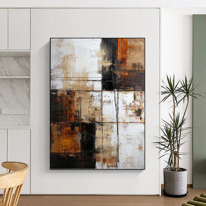 Rustic Abstract in Earthy Tones - Abstract Painting On Canvas DKH1308