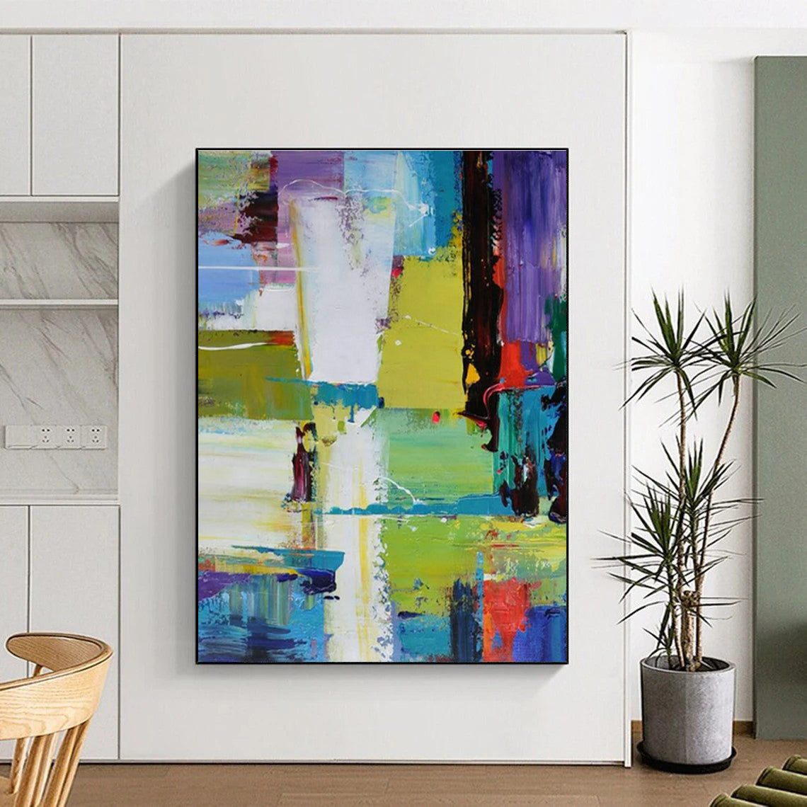 “Vibrant Color Blocks” ，Abstract Expressionist Acrylic Painting CT0896