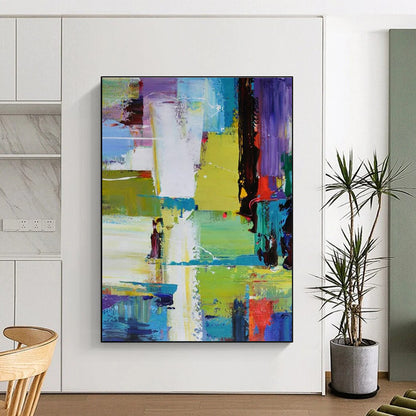 “Vibrant Color Blocks” ，Abstract Expressionist Acrylic Painting CT0896