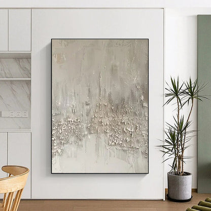 “Gray Textured Abstract” ，Abstract Mixed - Media Painting CT0856