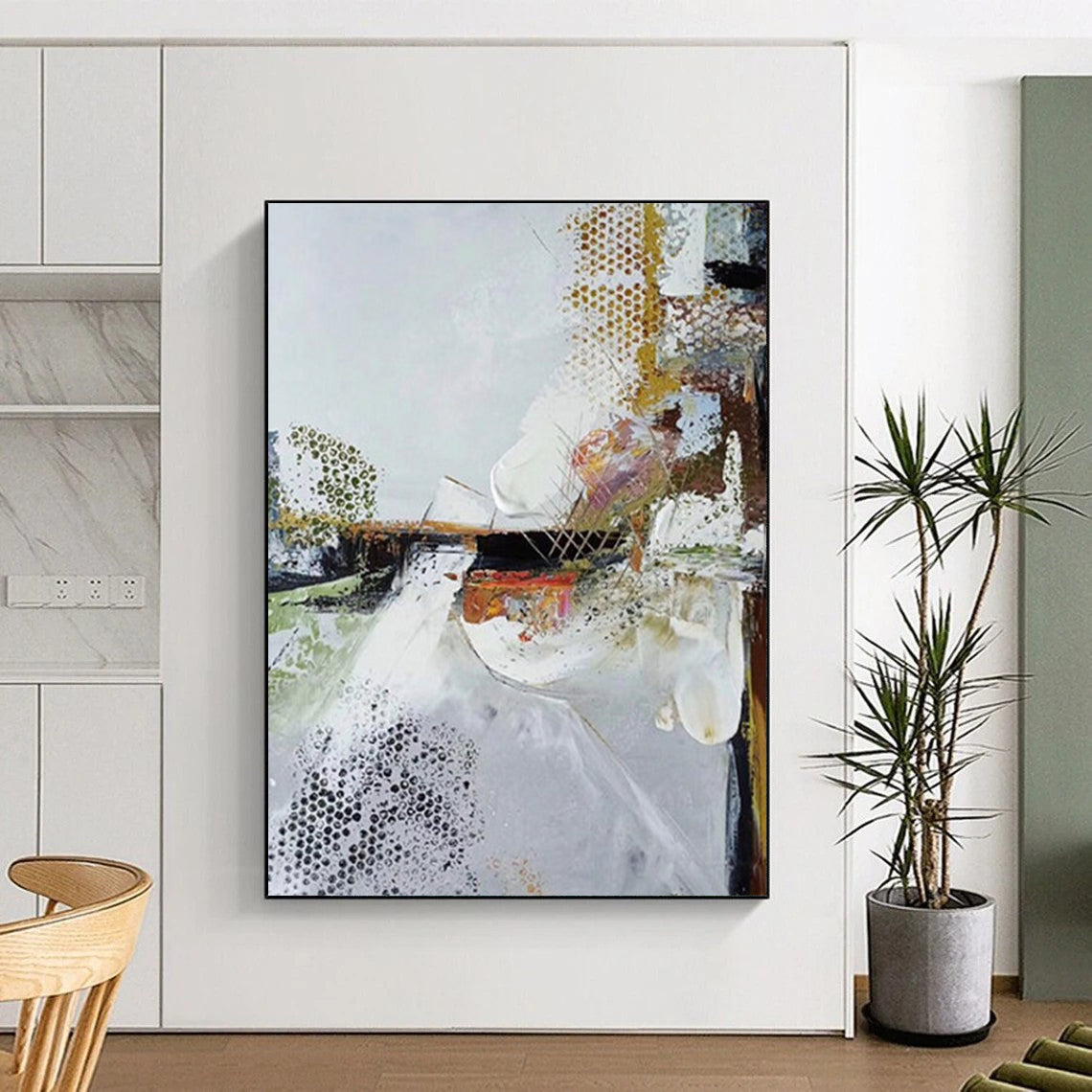 “Textured Abstract Composition” - Mixed - Media Abstract Painting On Canvas DTP047
