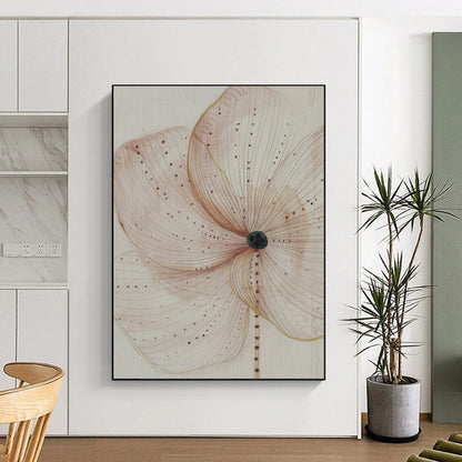 “Delicate Brown - Lined Flower” - Minimalist Watercolor Art CT1926