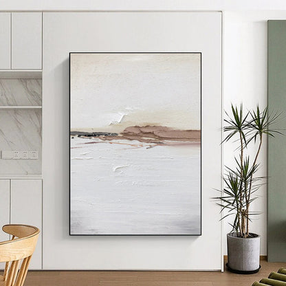 “Neutral Textured Horizon” - Minimalist Landscape - Inspired Painting On Canvas DKH1678