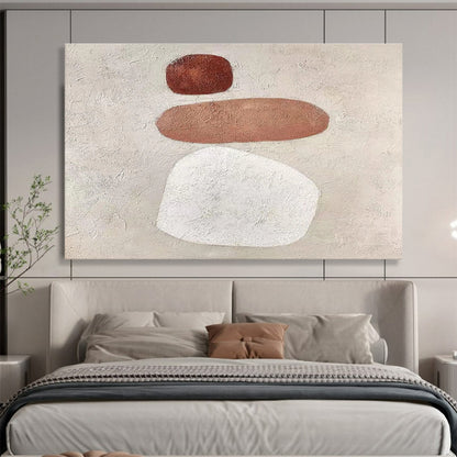 Minimalist Stone Forms - Textured Abstract Painting On Canvas DKH594